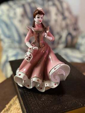 Norcrest Vintage Fine China Victorian Lady Figurine Pink Dress Model F224